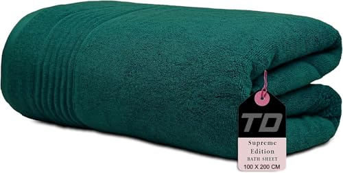 Textile Do Luxury Super Jumbo Bath Sheet (100 x 200 cm-700 GSM) 100% Egyptian Cotton Extra Lage Bath Sheet Towels (Cotton, Blue Lagoon)