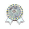 Broche en forme de fleur grise, M, Métal