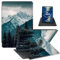 Étui pour Kindle Paperwhite 7 (12e génération, 2024) et Kindle Colorsoft Signature Edition en cuir synthétique, support pivotant à 360 degrés, fonction veille/réveil automatique, forêt montagneuse