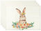 Hase Blumen Frühling Platzsets Set 4 Stück, Tischset Ostern, Platzsets Saisonaler Frühling Sommer Platzdeckchen Küche Tisch Dekoration, Oster Tischdeko, Drinnen Urlaub Party Deko 30x45cm