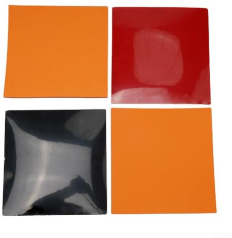 4Pcs Table Tennis Rubber Glue,Glue Whole Sheet Thickness About 2.2mm,Table Tennis Rubber Hard Sponge 2.2mm,2Red and 2Black