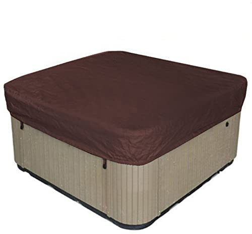 KDTRKH Housse pour Jacuzzi extérieur, imperméable à l'eau et à la poussière, Housse Thermique pour Spa, Housse pour Meubles de Patio, pour Jacuzzi extérieur, intérieur.,Marron,220x220x30cm