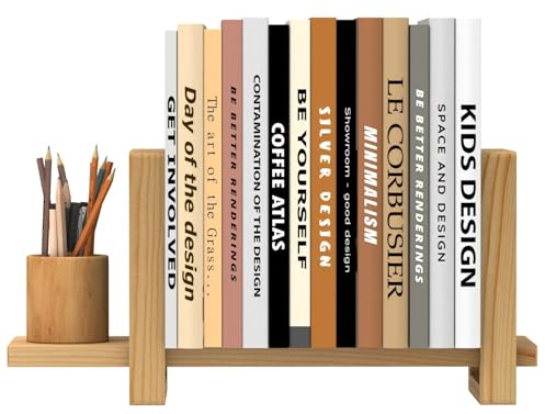 YUELGUANG Verstellbares Desktop-Bücherregal Tischregale, Holz Regal ständer Aufbewahrungsorganisator, Retro Mini-Bücherregal Schreibtisch-Organizer Zeitschriften-Dateien Briefhalterung Gestell (Gelb)