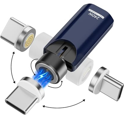 USB C Magnetic Adapter 240W,Rotating 360°+180 Degree Magnetic Type C Port Adapter,9PIN Fast Charging for iPhone 16/15, MacBook Pro/Air, iPad Series, Switch,Samsung Galaxy, PS5,PSVR2