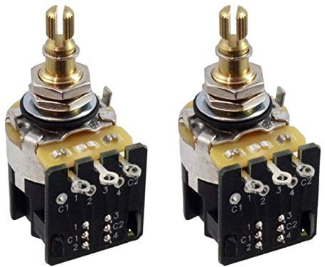 CTS 500 K Push-Pull-Potentiometer mit kurzem Schaft, 2 Stück, inkl. Schaltplan