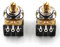 CTS 500K Push Pull Short Shaft Audio Taper Potentiometers - Pair (2X) - Includes Wiring Diagram