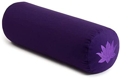 Yoga Studio YS BWBolster/Purple Nackenrolle, Buchweizen-Lotus-Meditationskissen, 23 x 61 cm, Baumwolle, mit YKK-Reißverschluss, Violett, Regular
