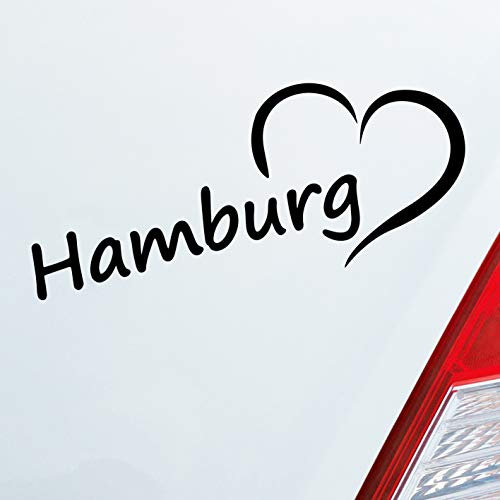 Hellweg Druckerei Auto Aufkleber Hamburg HH Herz Heart City Stadt Motorrad 19x8 cm
