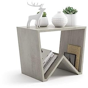 MOBILI FIVER, Mesa de centro Emma, color Cemento gris, Aglomerado y Melamina, mesa de centro salón, mesa de centro baja, Made In Italy