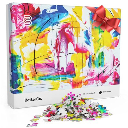 BetterCo. Better Co. - Puzzle d'art Moderne 1000 pièces - Défiez-Vous avec des Puzzles de Peinture Abstraite Difficiles pour Adultes, Enfants et Adolescents