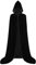 MiiDD Mantello con Cappuccio Lungo in Velluto,Costume Unisex di Halloween Carnevale Natale Capo Masquerade Costume Strega Wicca Vampiro(Nero,XXL)