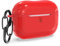 ORETech Compatibile con Cover Airpods Pro, Custodia per Airpods Pro,Heavy Duty Airpods Pro Protettiva 2in1 Ibrida Silicone Gomma e Fibra Di Carbonio Hard PC per Apple Airpods Pro(LED Visibile) - Rosso