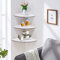 Raguso 3 Stück Eckregal, schwimmend, Wandregal, Regal, Möbel, Haus, Büro, Wohnzimmer, Badezimmer, Dekoration, Weiß