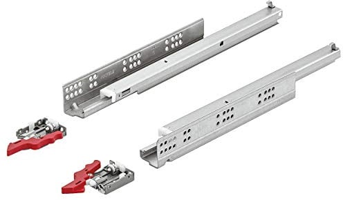 Gedotec Schubladenschienen Vollauszug 550 mm Unterflurführung mit Push-to-Open | Teleskopschienen Matrix Runner UM A30 | Schienen für Holz-Schubkästen | 1 Paar - Schubladen-Auszüge mit Kupplungen
