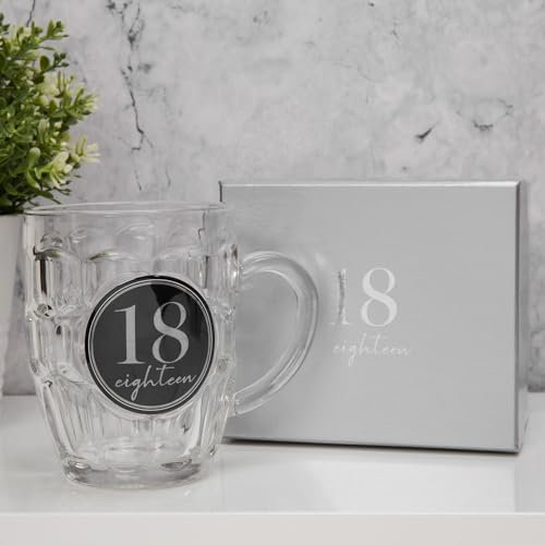 Cut Glass Beer Tankard with Number 18th Birthday Gift
