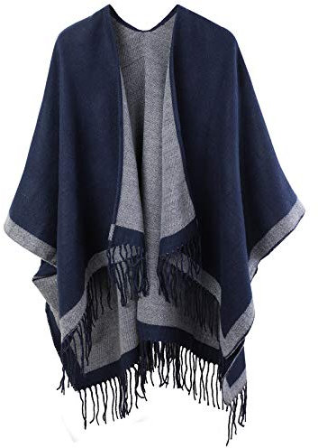 Lachi Damen Poncho Habe Gestrickt Kaschmir Überdimensionalen Decke Kap-Schal