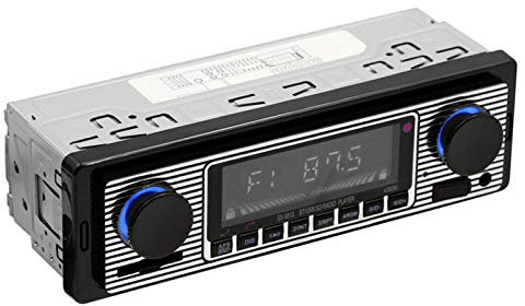 Autoradio für Bluetooth, Retro Auto FM Radio Smart Player, Elektronischer Auto FM Radio Empfänger, Freisprecheinrichtung, Unterstützung MP3/WMA/WAV/AUX