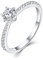 Starchenie Damen Ringe Sterling Silber 925 3A Zirkonia Verlobungsring für Damen,59