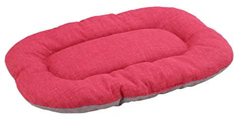 Baroni Home Cuscino Ovale per Cani e Gatti Tessuto Taglia, Imbottito con Morbido Foam, Utilizzabile su Entrambi i Lati (47x70x8 cm, Grigio e Bordeaux)