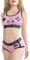 LittleForBig Damen Baumwolle Camisole und Höschen Sport Loungewear Bralette Set-Playgirl Rosa M