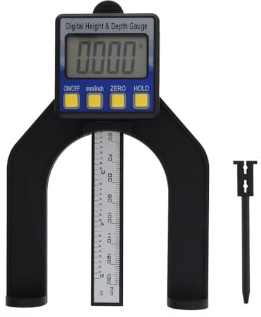 Smgda 80mm Digital Depth Guage, Height Gauge, LCD Display Measuring Ruler for Router Table Saw Table Thickness Gauge with Magnetic Self Standing for Woodworking Home Decoration (Blue)