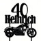 Decoresca Personalisierte Kuchendeko Geburtstag mit Alter & Name - Tortenaufsatz Motorrad-Thema - Torten Topper Geburtstag Erhältlich in Acryl & Sperrholz Material (Motorrad 1)