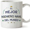 MUGFFINS Tazas para INGENIERO NAVAL hombre - En Español - Mejor del Mundo - 11 oz / 330 ml - Regalo original y divertido