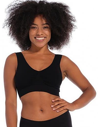 MAGIC BODYFASHION Damen Bamboo Comfort Seamless Everyday BH mit Breiten Trägern (DE/NL/SE/PL, Alphanumerisch, M, Regular, Regular, Black)