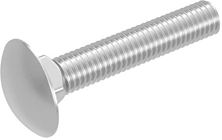 SECCARO Lot de 20 boulons de carrosserie M5 x 30 mm, en acier inoxydable V2A VA A2, DIN 603 / ISO 8677, tête bombée avec collet carré, filetage complet