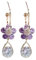 AAOCLO Pendientes De Cristal De Flores De Moda, Pendientes De Flores De Cristal Que Cuelgan Pendientes De Gota De Agua Súper Flash, Pendientes De Gota De Agua Súper Flash De Diseño Especial (Purple)