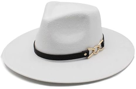 MYLPDZSW HHF Caps & Hüte Klassischer Wollhut mit großer Krempe Herbst und Winter Herrenhut Herren- und Damenhüte Filzhut mit Krempe (Farbe : Weiß)