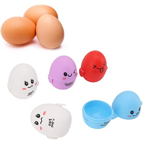 Scatola Portauova Portatile, 5 Pezzi Scatola Portauova Cartone Animato Adorabile Scatola Portauova Portatile in Plastica Portaoggetti Contenitore Portauova Contenitore Portauova per Campeggio Picnic a