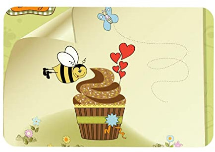 VBFOFBV Door Mat, Outdoor Indoor Doormat, Durable Floor Mat Non Slip Rug, Front Doormat for Entryway, Patio, Happy Birthday Cartoon Cake Bee