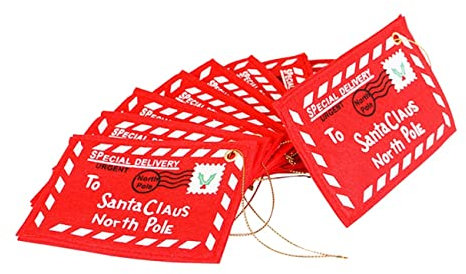 NOLITOY 10st Weihnachtsdekoration Zum Aufhängen Weihnachtsgeldumschlag Briefe Vom Weihnachtsmann Umschläge Stickereien Mit Baumschmuck Umschläge Für Geschenkkarten Weihnachtsbaum Anhänger
