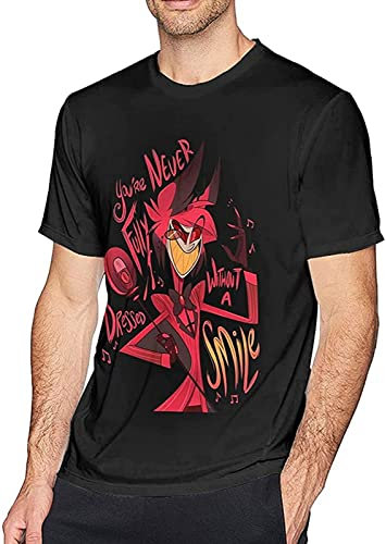 Hazbin Hotel Man's Cool Cotton T-Shirt Unisex Black Men Tees XL