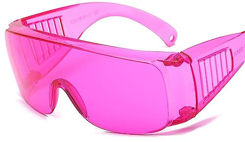 Safety Spectacles Anti-Scratch Protective Glasses Goggles Clear & Tinted Eyewear Frame Eye Protection Accessories for Work (Pink)