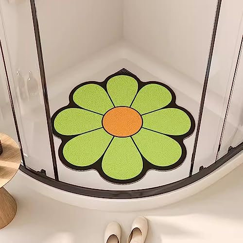 EUPXRHY Duschmatte Rund rutschfest, Duschvorleger mit AblauflöChern Sicherheits, PVC Luffa Duschteppich rutschfest, Schnelltrocknend, Schnell Trocknend,A,70x70cm(28x28inch