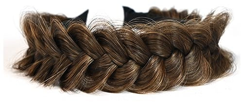 TOECWEGR Hairband Braided Hairpiece Messy Wide 4 Strands Fluffy Braids Wig with Tooth Women Headband Hair Bands
