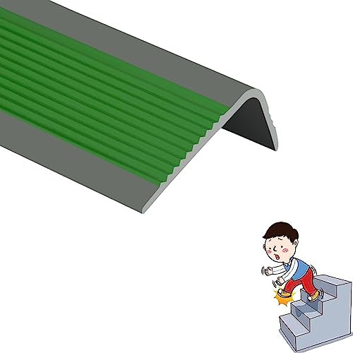 L Form Rutschfester Treppenkantenstreifen, Selbstklebender Treppenkantenschutz, PVC Kunststoff Antirutsch Treppenkantenprofil, Rutschfest Wasserdicht, Geeignet für Außen- und Innenstufen ( Color : F ,