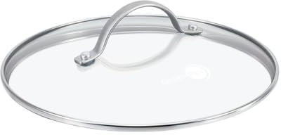GreenPan Couvercle Universel en Verre de 18 cm avec Poignée en Acier Inoxydable, Lavable au Lave-Vaisselle et au Four jusqu'à 190°C