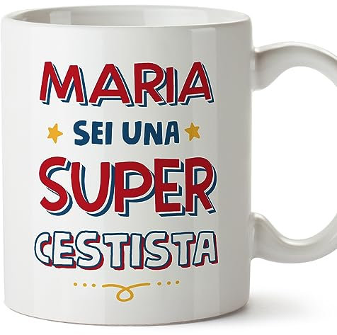 MUGFFINS Tazas Personalizadas para JUGADORA DE BALONCESTO mujer - En Italiano - Sei Super - 11 oz / 330 ml - Regalo Personalizable original y divertido
