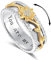 KINGWHYTE Gänseblümchen Fidget Ringe 925 Sterling Silber Daisy Spinner Ringe Anti Stress Stimmung Ring Geburtstag Weihnachten Schmuck Geschenk für Mädchen Frauen