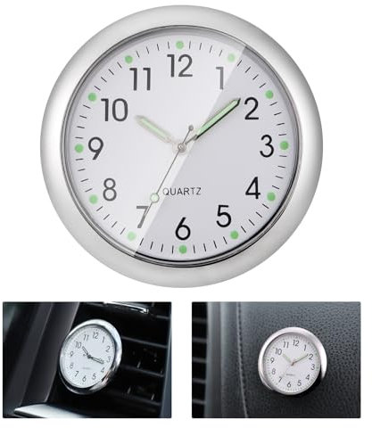 JIZZU Car Clock, Mini Fahrzeug Armaturenbrett Uhr für Auto, Mini Quartz Analogue Car Dashboard Uhr, Clock Time Auto Air Vent Clip Uhr für Auto Innendekoration Kleine Wanduhr Home Decor