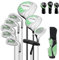 XDriveMax 10 Teilige Komplettes Damen Golfschläger Set, Golf Set Rechtshänder,Inklusive Cart Bag mit Regenhaube, 1#Driver 3#Wood #5 Hybrid, mit 3 Kopfhüllen, 6# 7# 8# 9# PW# Eisen und Putter
