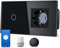 TAWOIA Interruttore della luce intelligente 1 scomparto a 1 via, con presa Wi-Fi, 1 vano, 16A, controllo app, lavoro con Alexa, cornice in vetro, 86 x 157 mm, nero, Wi-Fi solo 2,4 GHz