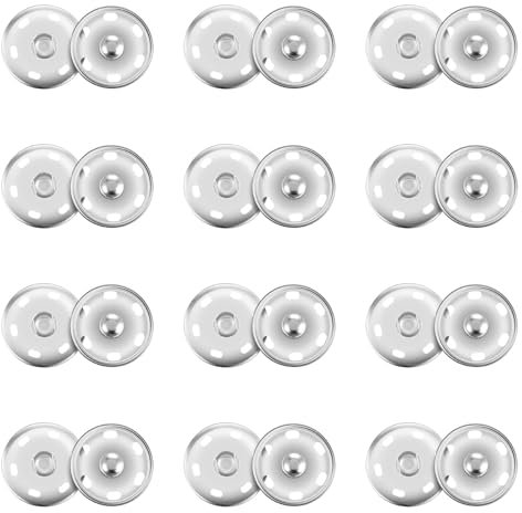 12 Stück Druckknöpfe Zum Annähen, 21mm Annähen Druckknöpfe aus Metall, Druckknopf zum Annähen Nähen ür Geldbeutel Kleidern Geldbeutel Handtasche Handwerk DIY (Silber)