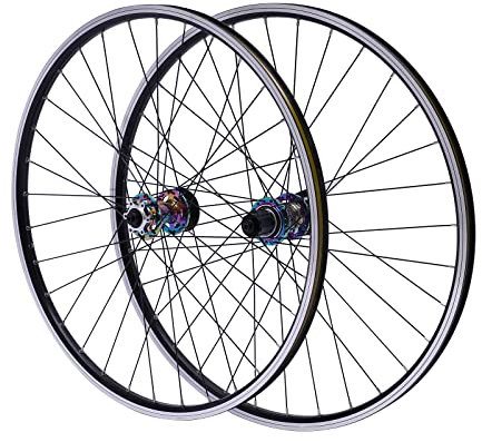 27,5 Zoll Laufrad Set Mountainbike Laufradsatz AluminiumLegierung Hinterrad Vorderrad Disc Bunte Räder Paar MTB-Felge mit 6 Loch Scheibenbremsen (Bunt)