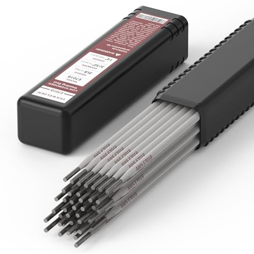 YESWELDER E7018 Baguette de soudure 0,9 kg, 0,23 cm, en acier au carbone à faible teneur en hydrogène pour soudage à l’électrode