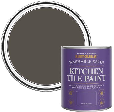 Rust-Oleum Brown water resistant Kitchen Tile Paint in Satin Finish - Fallow 750ml