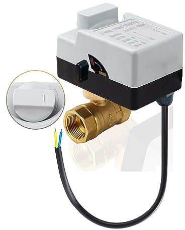Meskliu AC220V Motorkugelhahn mit Manueller Funktion,3/4 zoll DN20 kugelventil elektrisch,2 Drähte motorkugelhahn zonenventil ventil elektrisch